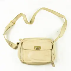 Worthington Small Genuine Leather Beige Crossbody Purse Adjustable Strap