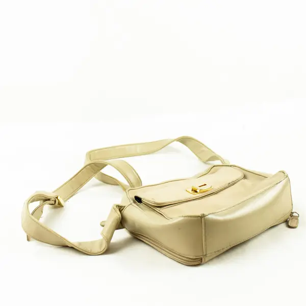 Worthington Small Genuine Leather Beige Crossbody Purse Adjustable Strap