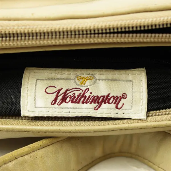 Worthington Small Genuine Leather Beige Crossbody Purse Adjustable Strap