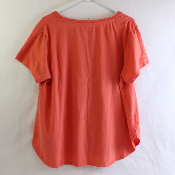 Colosseum Solid Orange Color Short Sleeve T-Shirt Women XXL