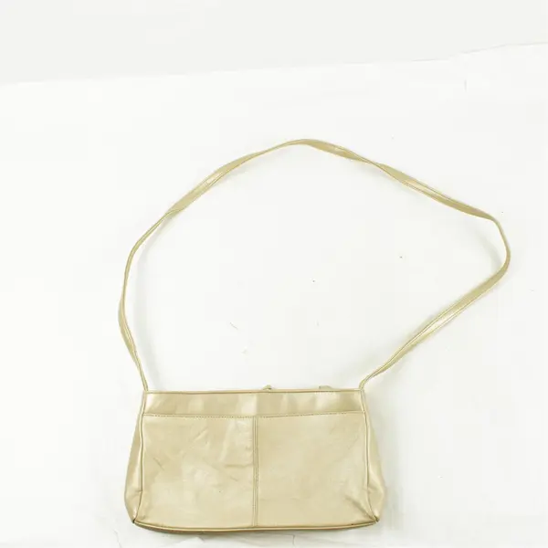 Worthington Small Genuine Leather Clutch Gold-Tone & Shoulder Strap