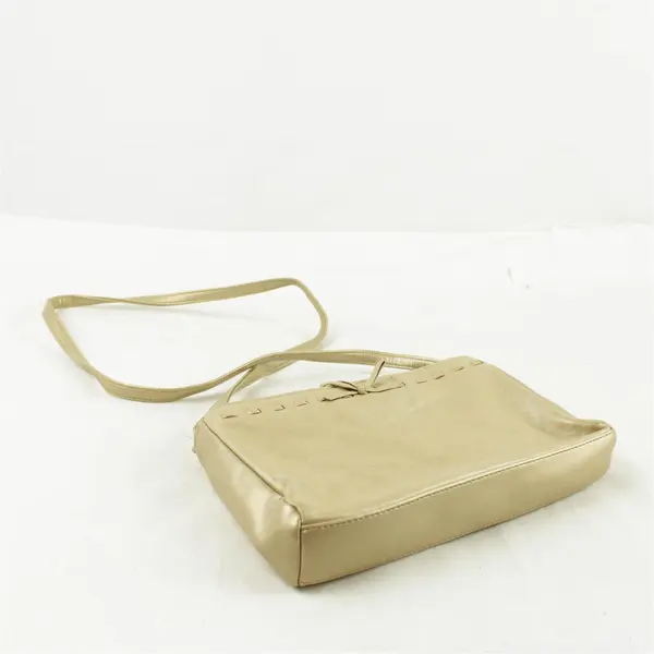 Worthington Small Genuine Leather Clutch Gold-Tone & Shoulder Strap