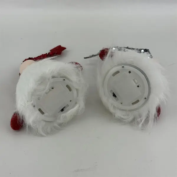 Set of 2 Tway Gift Light Up Christmas Gnomes  Red & Gray With Sequins 12"