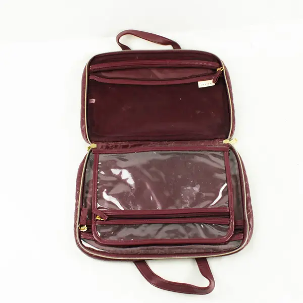 Kestrel Burgundy Makeup Bag Travel Cosmetic Case 12x8.5x2in