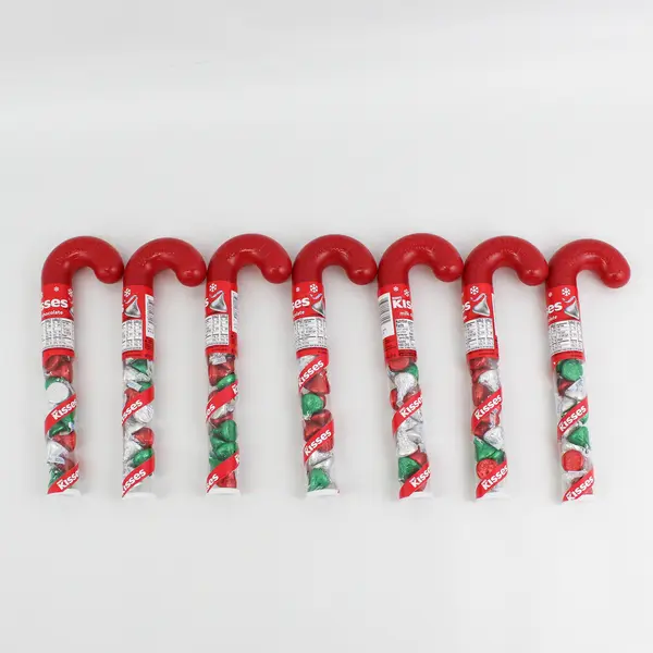 Lot of 7 Hershey Kisses Filled Candy Cane Tubes  Best By Date August 2035
