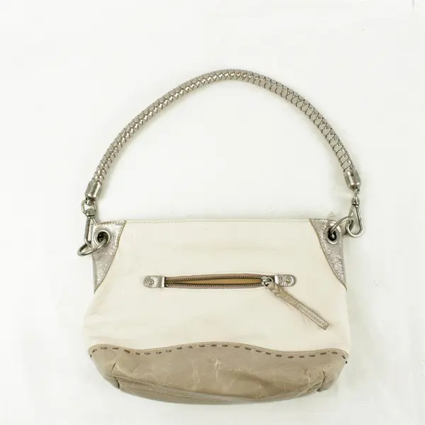 The Sak Beige Leather Small Shoulder Crossbody Purse Adjustable Strap