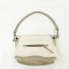 The Sak Beige Leather Small Shoulder Crossbody Purse Adjustable Strap