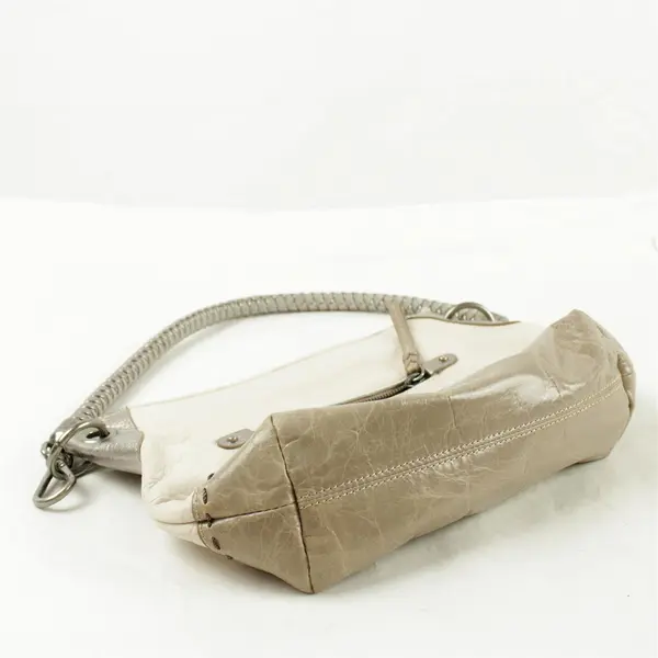 The Sak Beige Leather Small Shoulder Crossbody Purse Adjustable Strap