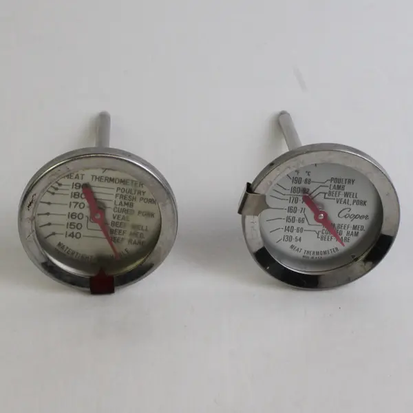 Lot of 2 Vintage Cooper Meat Thermometers 4" Probes