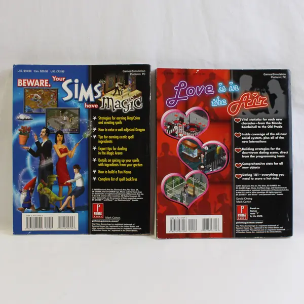 Lot of 2 Prima's Official Strategy Guides The Sims Hot Date & Makin' Magic PB