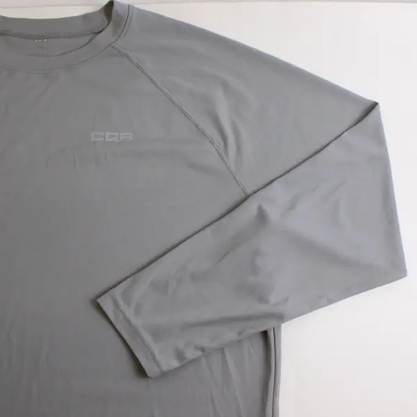 CQR Tactical Gear Solid Gray Color Long Sleeve T-Shirt Active Wear Men's XL