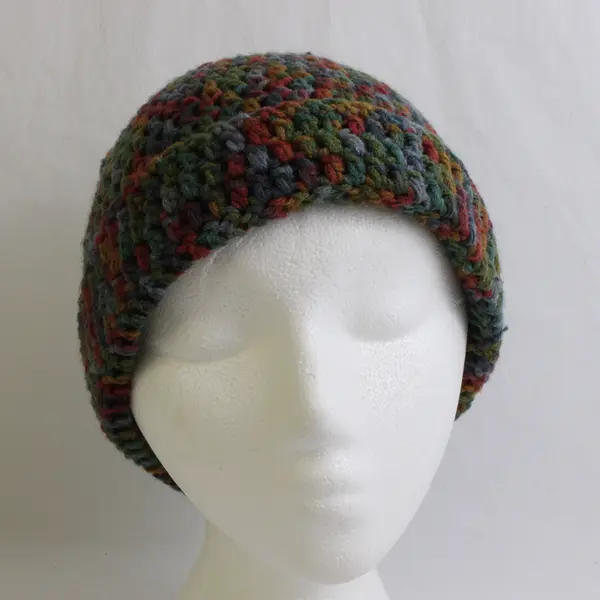 Handmade Multicolor Knit Beanie Adult One-Size