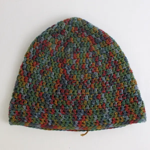 Handmade Multicolor Knit Beanie Adult One-Size