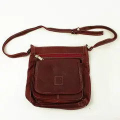 Small Red Crossbody Handbag Adjustable Shoulder Strap Front Pocket