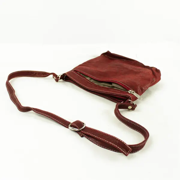Small Red Crossbody Handbag Adjustable Shoulder Strap Front Pocket