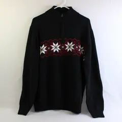 Original Weatherproof Vintage Fair Isle Snowflake 1/4-Zip Sweater Men's Large