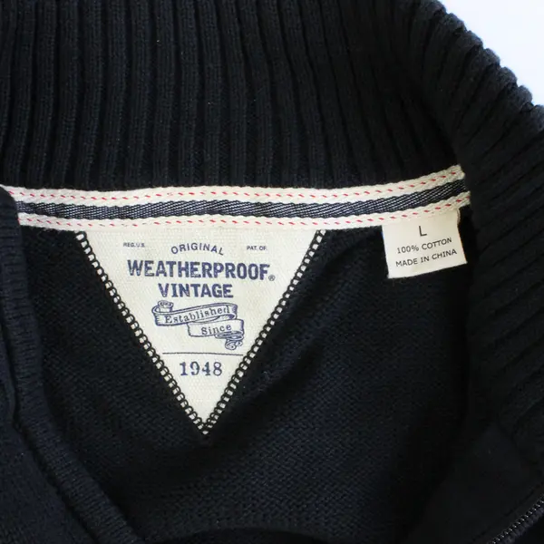 Original Weatherproof Vintage Fair Isle Snowflake 1/4-Zip Sweater Men's Large