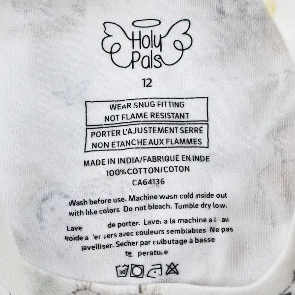 Holy Pals Nativity Design 2-Piece Cotton Pajama Set Kids' Size 12