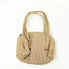 Small Brown Floral Fabric Shoulder Handbag Women's