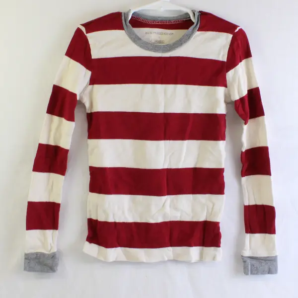 Burt's Bees Red and White Striped Pajama Shirt Kids' Size Small