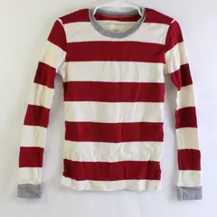 Burt's Bees Red and White Striped Pajama Shirt Kids' Size Small