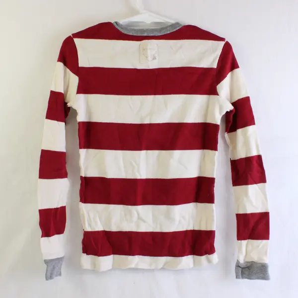 Burt's Bees Red and White Striped Pajama Shirt Kids' Size Small