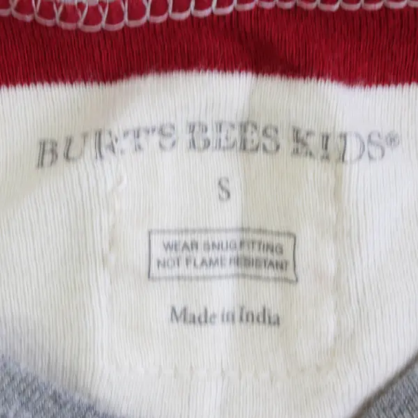 Burt's Bees Red and White Striped Pajama Shirt Kids' Size Small