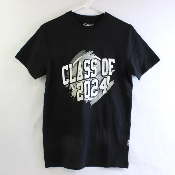 Jostens "Class Of 2024" Solid Black Color Short Sleeve T-Shirt Men's Small