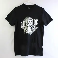 Jostens "Class Of 2024" Solid Black Color Short Sleeve T-Shirt Men's Small