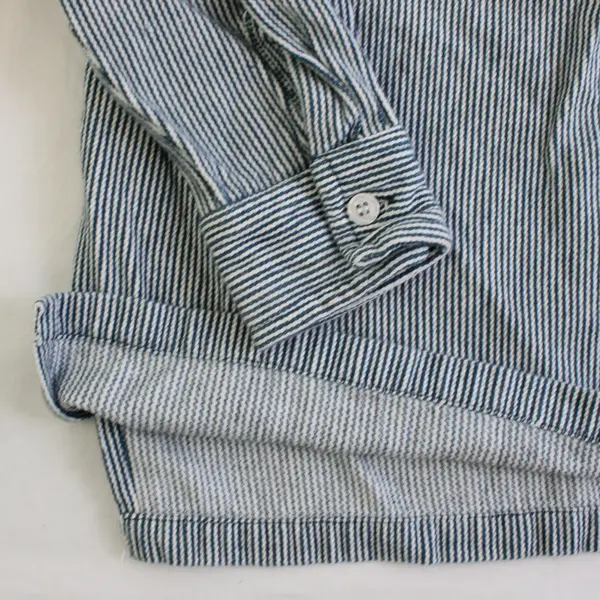 Kenyon International Blue and White Pinstripe 1/4-Zip Top Boys' Size Small 8
