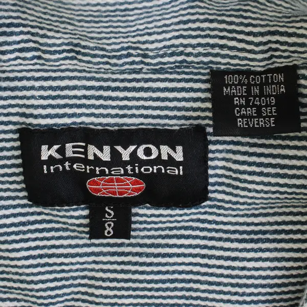 Kenyon International Blue and White Pinstripe 1/4-Zip Top Boys' Size Small 8