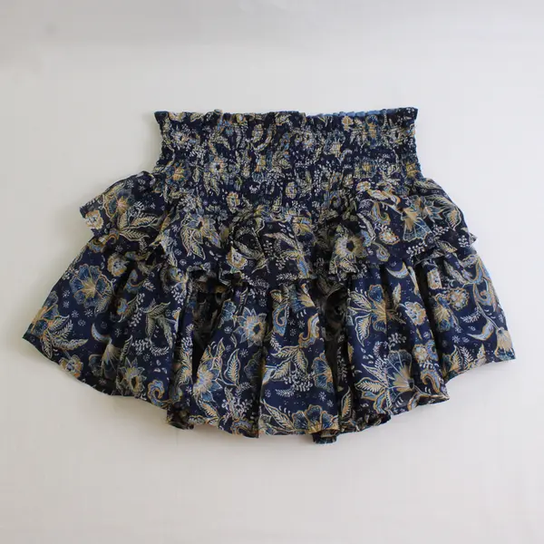 Patrons Of Peace Blue Abstract Floral Patterned Short Skort Women's XS