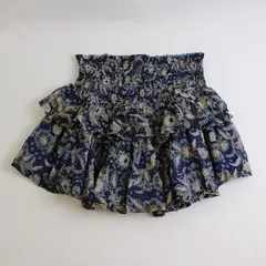 Patrons Of Peace Blue Abstract Floral Patterned Short Skort Women's XS