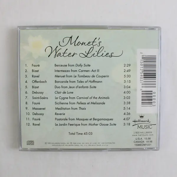 Monet's Water Lilies Light Classical Music CD Hallmark 1999 Pre-Owned #EDM1031