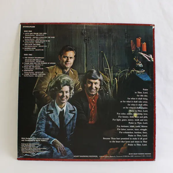 The Bill Gaither Trio Let’s Just Praise The Lord Gospel Album Vinyl LP