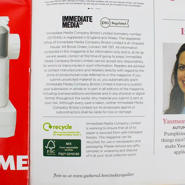 Today's Quilter Magazine Shades of Autumn October 2021 Issue 79 