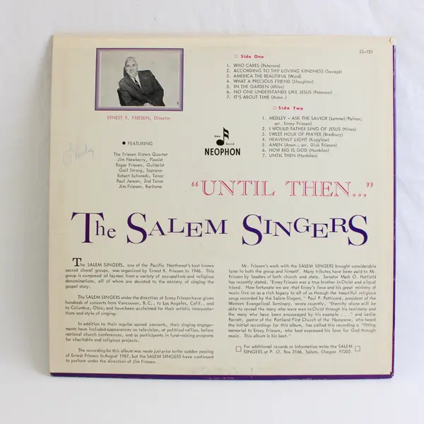 SALEM SINGERS "Until Then" 12" Vinyl Record