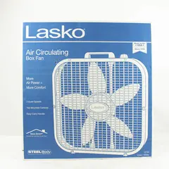 Lasko 20 In. 3-Speed White Box Fan 3733 Lasko 3733 046013311900 White