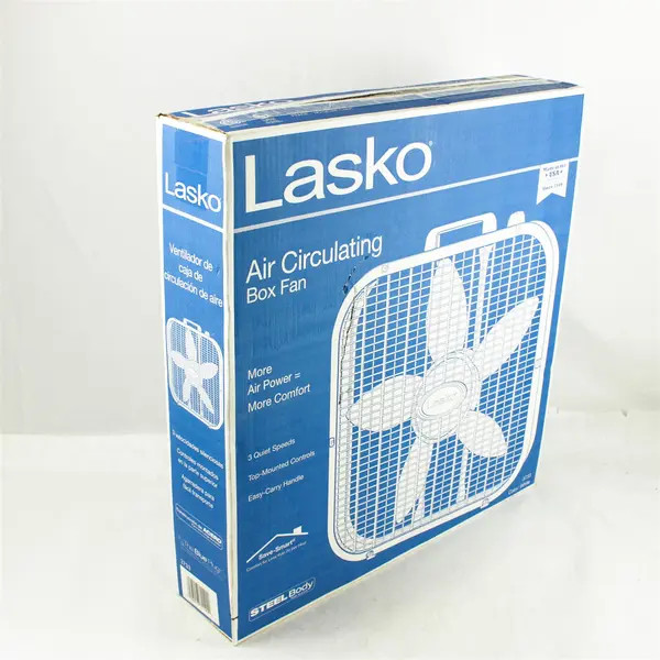 Lasko 20 In. 3-Speed White Box Fan 3733 Lasko 3733 046013311900 White