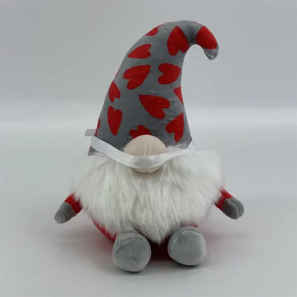 Frankford Valentine Gnome Plush 8.75in Heart Hat Holiday Decor