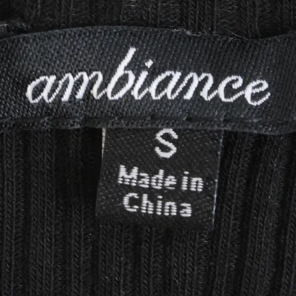 Ambiance Solid Black Color Short Sleeve Crop Top Shirt Women's Small