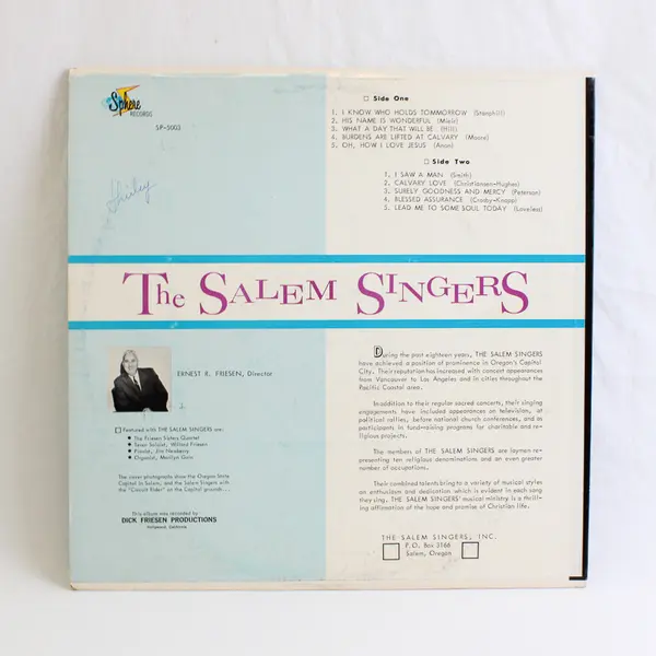 The Salem Singers Sphere Records SP-5003