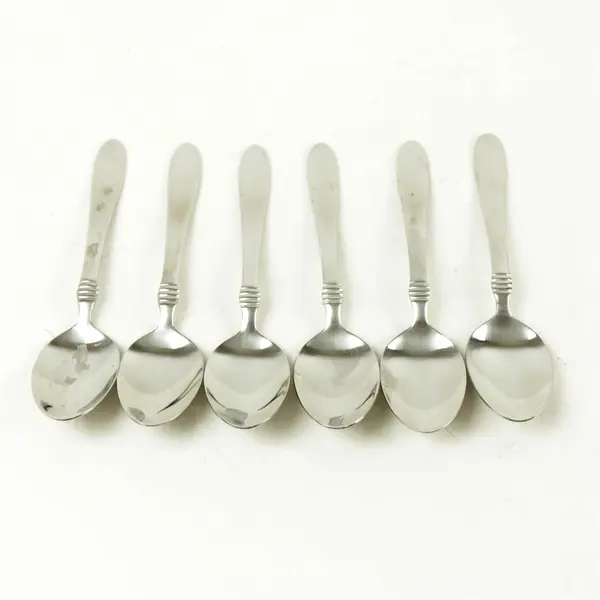Set of 6 Oneida Banbury Stainless Steel Oval Soup Spoons 