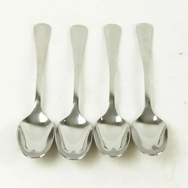 Set of 4 Oneida Caswell Stainless Oval Place Soup Spoons