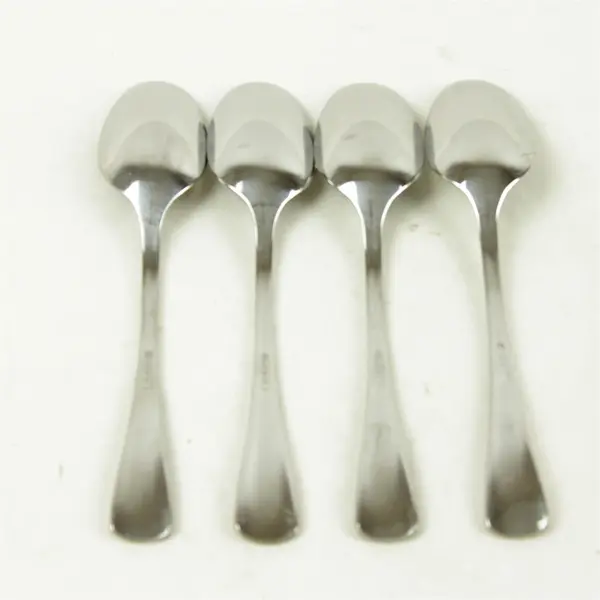 Set of 4 Oneida Caswell Stainless Oval Place Soup Spoons