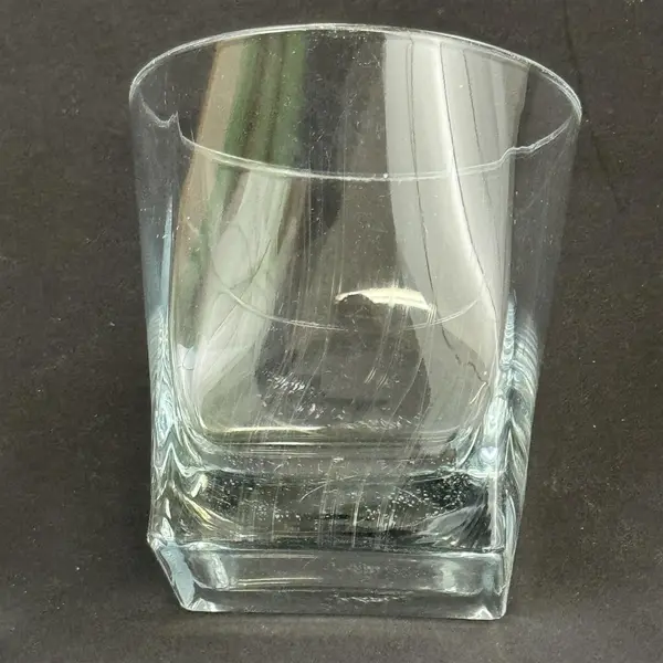 Lot of 2 Square Base Rounded Top Heavy Base Old Fashioned Glasses