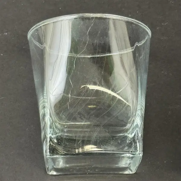 Lot of 2 Square Base Rounded Top Heavy Base Old Fashioned Glasses