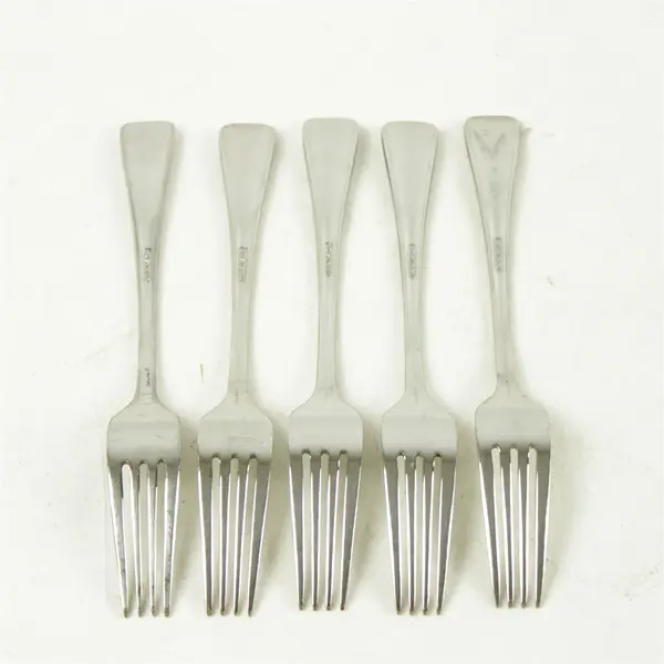 Set of 5 Oneida Caswell Stainless Salad Forks 7.25 in