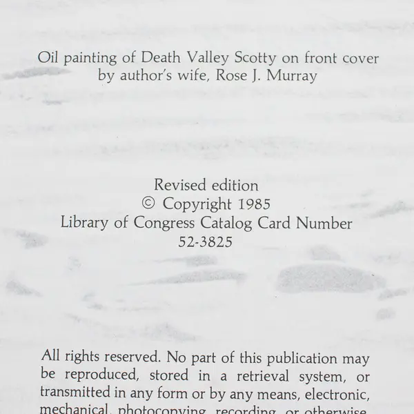Death Valley Scotty by Tom G Murray True Life Story of the Old West 1985 Revised