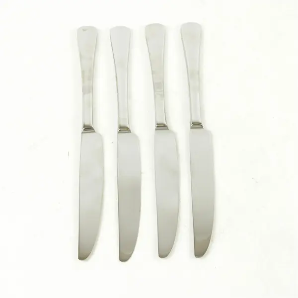 Set of 4 Oneida Caswell Stainless Solid Dinner Knives - Used